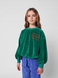 Bobo Choses Green Have Fun Velvet Sweatshirt