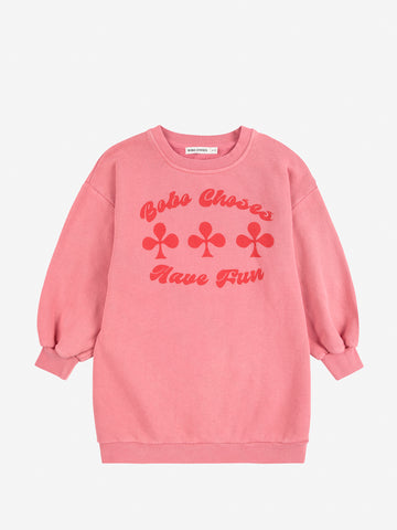 Bobo Choses Pink Have Fun Sweatshirt Dress