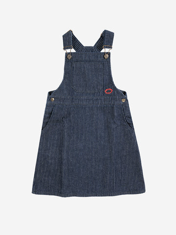 Bobo Choses Navy Blue Tic Tac Toe Denim Dress