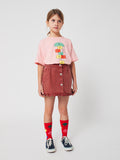 Bobo Choses Brown Tic Tac Toe Ruffled Skirt