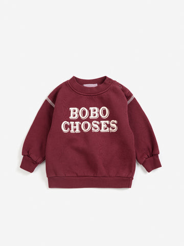 Bobo Choses Baby Burgundy Red Bobo Embossed Sweatshirt