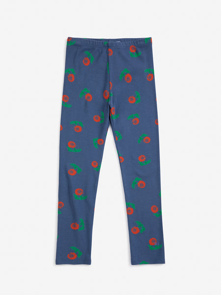 Bobo Choses Navy Blue Stamp Bloom All Over Leggings