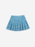 Bobo Choses Blue Sketchy Flowers All Over Corduroy Skirt