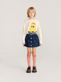 Bobo Choses Navy Blue Stamp Bloom All Over Denim Skirt