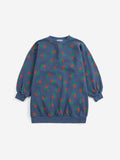 Bobo Choses Navy Blue Stamp Bloom All Over Sweatshirt Dress