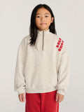 Bobo Choses Light Heather Grey Bolder Half Zip Sweatshirt