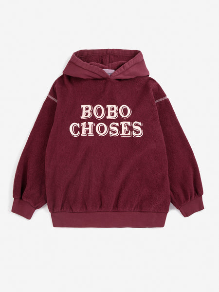 Bobo Choses Burgundy Red Embossed Bobo Hoodie