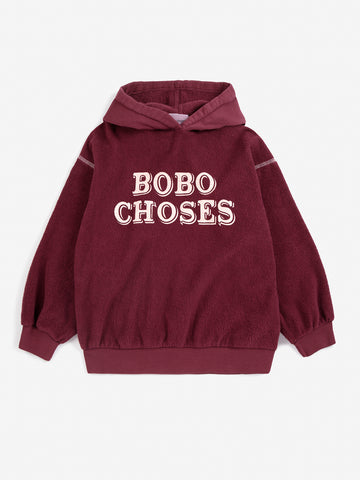 Bobo Choses Burgundy Red Embossed Bobo Hoodie