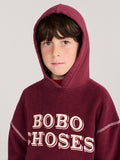 Bobo Choses Burgundy Red Embossed Bobo Hoodie