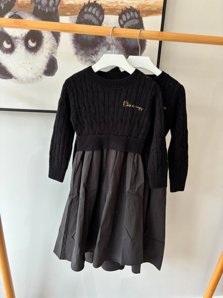 Coco Blanc Black Cabled Robe