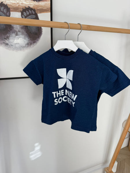 The New Society Indigo Denim TNS Logo T-shirt