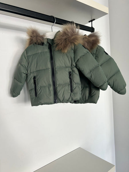 Scotch Bonnet Baby Matte Green Zipper Coat