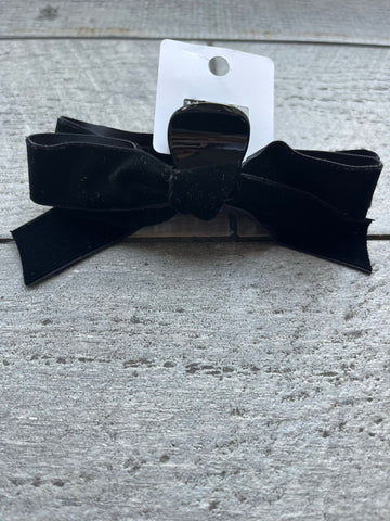 Halo Luxe Black Laura Velvet Bow Large Claw Clip