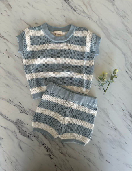 Ely's & Co Looms Blue Stripe Knit Set