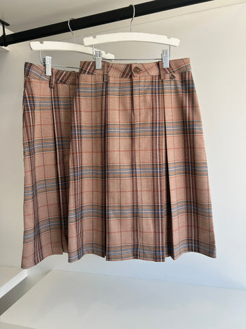 Dixie Multi Plaid Pleated Longer Skirt