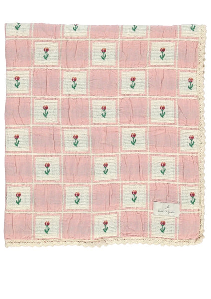 Bebe Organic Mauve Tulip Patchwork Blanket