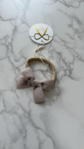 Halo Luxe Ecru Abigail Luxe Corduroy Baby Headband