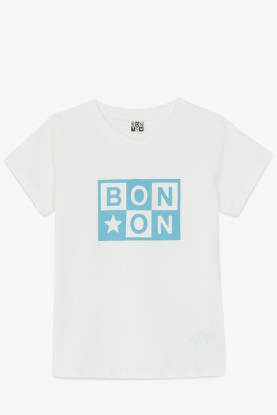 Bonton White/Blue Logo T-shirt