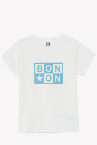 Bonton White/Blue Logo T-shirt