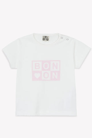 Bonton Baby White/Pink Logo Tee