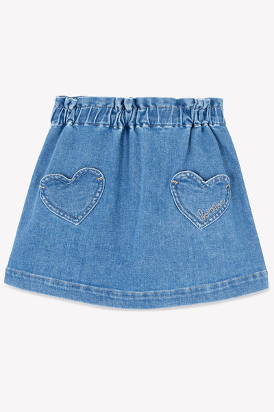 Bonton Denim Blue Heart Skirt