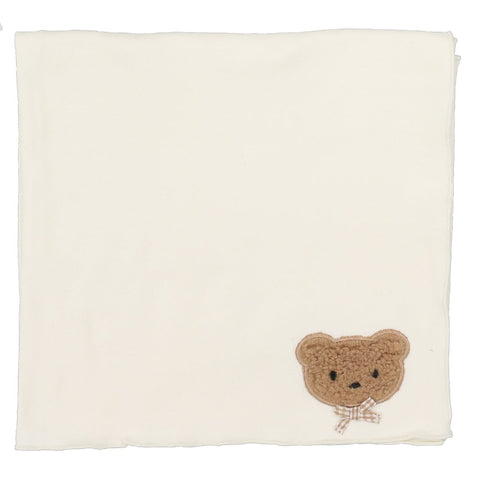 Lilette Cream Bear Applique Blanket