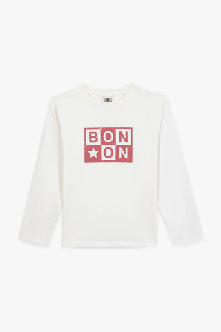 Bonton Ecru Bonton/Pink Logo Taxo Tee