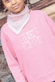 Bonton Pink Logo Smile Sweatshirt