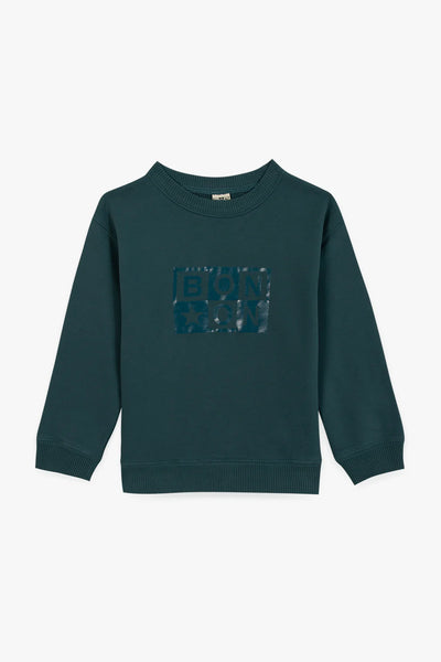 Bonton Blue Lake Logo Smile Sweatshirt