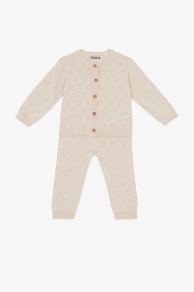 Bonton Baby Ecru Bonton Pointelle Hearts Marianne Set