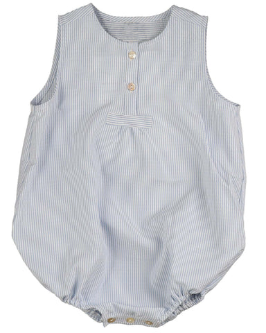 Belati Light Blue Seersucker Boys Romper