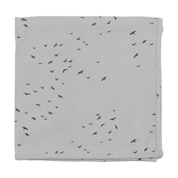 Lilette Powder Blue Birds Blanket