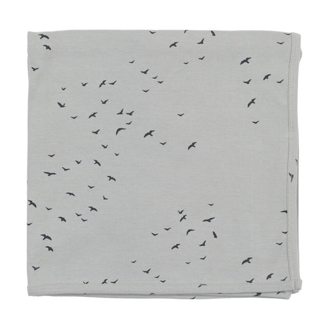 Lilette Powder Blue Birds Blanket