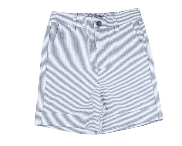 Belati Light Blue Striped Seersucker Shorts
