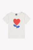 Bonton Ecru Heart Flower Baby T-shirt