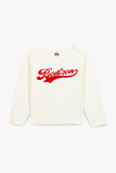Bonton Ecru & Red Logo Long Sleeve Kids T-shirt