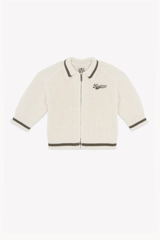 Bonton Ecru Nugget Gilet Zip Sweater