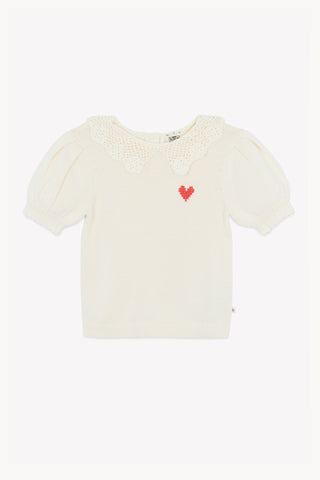 Bonton Ecru Heart Niko Pullover Sweater