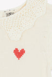 Bonton Ecru Heart Niko Pullover Sweater