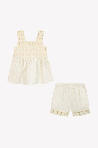Bonton Ecru Ensemble Nouki Short Set