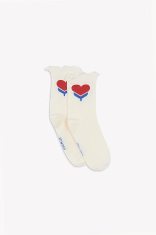 Bonton Ecru Heart Bonton Sock