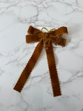 Halo Luxe Caramel Opaline Scalloped Velvet Long Tail Clip