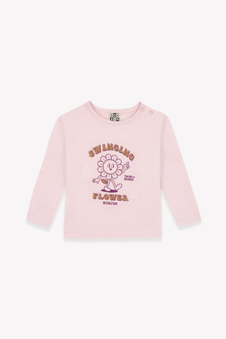 Bonton Baby Pink Swinging Flower T-shirt