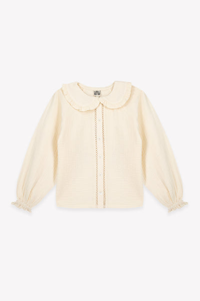 Bonton Milk Ruffle Collar Blouse
