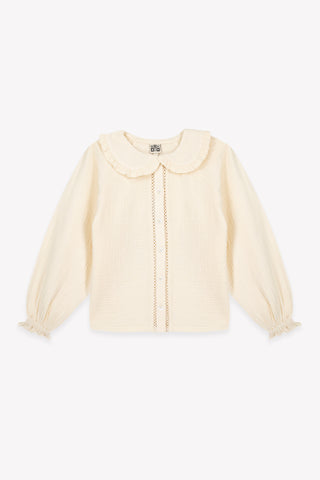 Bonton Milk Ruffle Collar Blouse