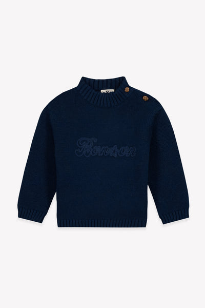 Bonton Baby Sailor Blue Logo Sweater