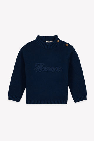 Bonton Baby Sailor Blue Logo Sweater