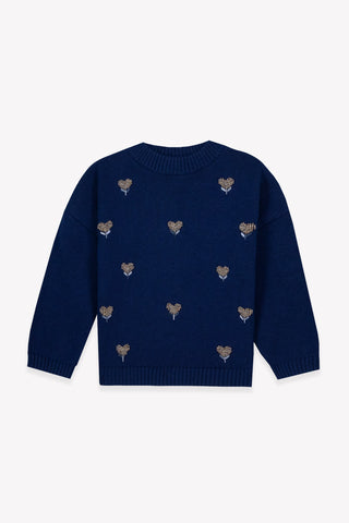 Bonton Sailor Blue Beaded Sweater