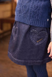 Bonton Denim Heart Skirt