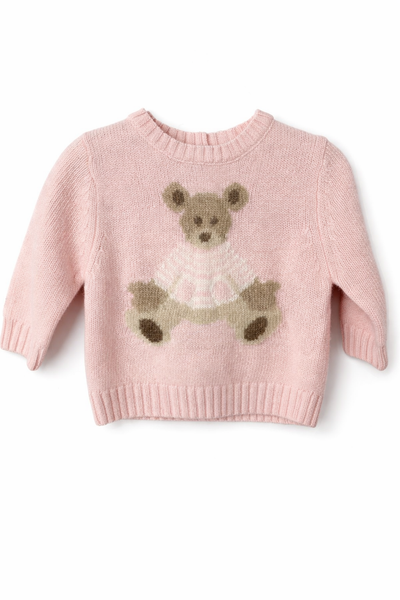 L'orsobruno Baby Pink Bear Sweater